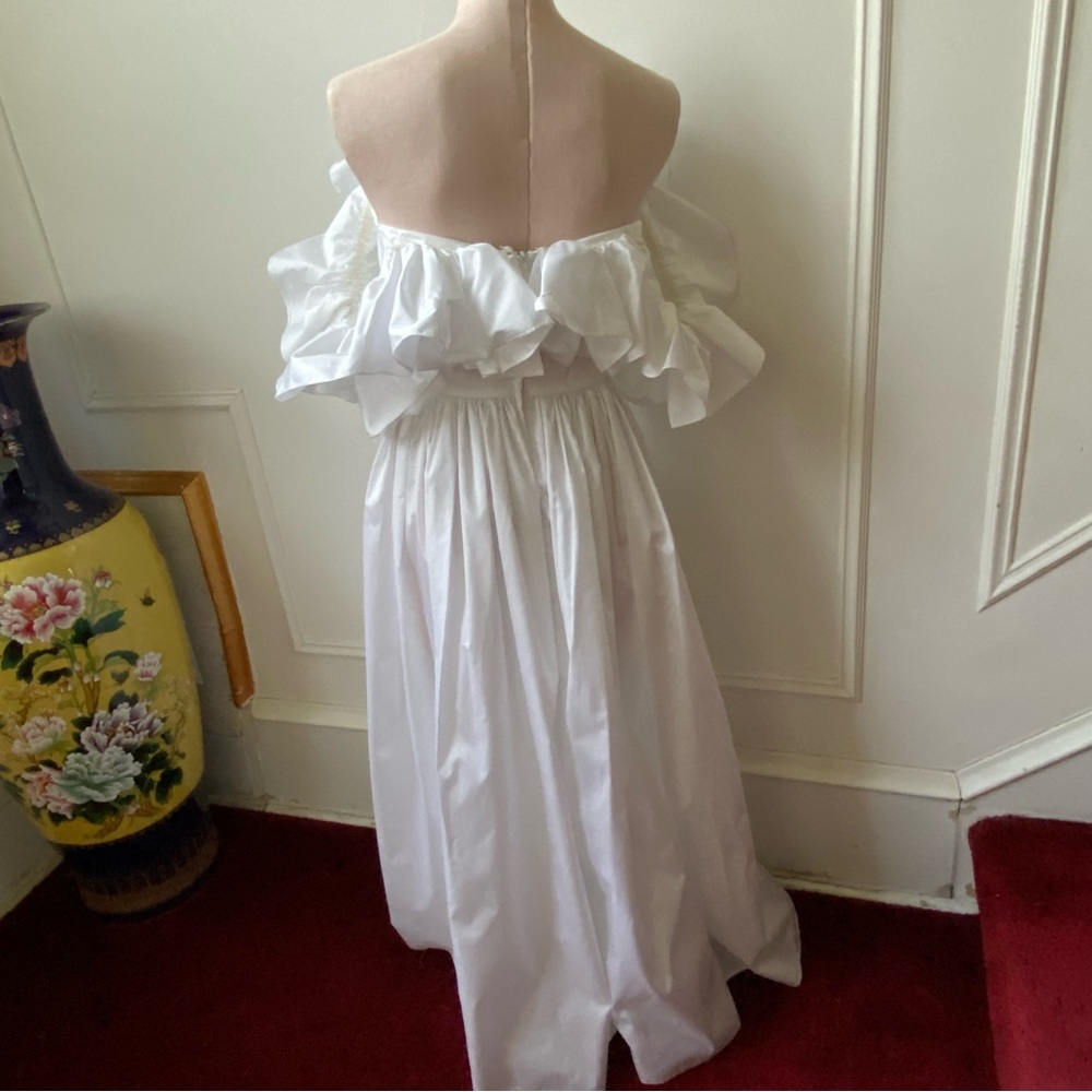 White Off-Shoulder Ruffle Ball Gown Dress - Picture 5 of 12